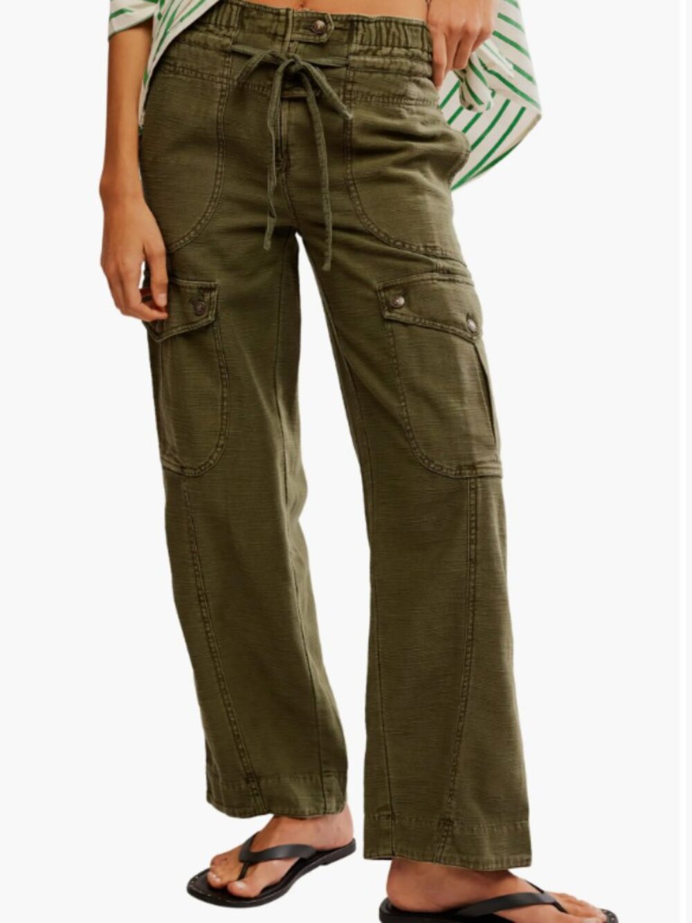We The Free (Free People) Women's Park Ave Pull-On Cargo Pants - Large - NWOT